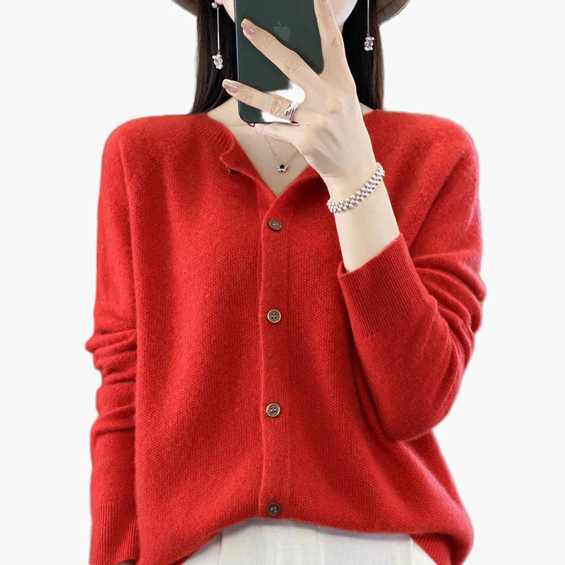 Damen Klassische Strickjacke Cardigan – Eleganter Alltags-Style für Büro & Freizeit