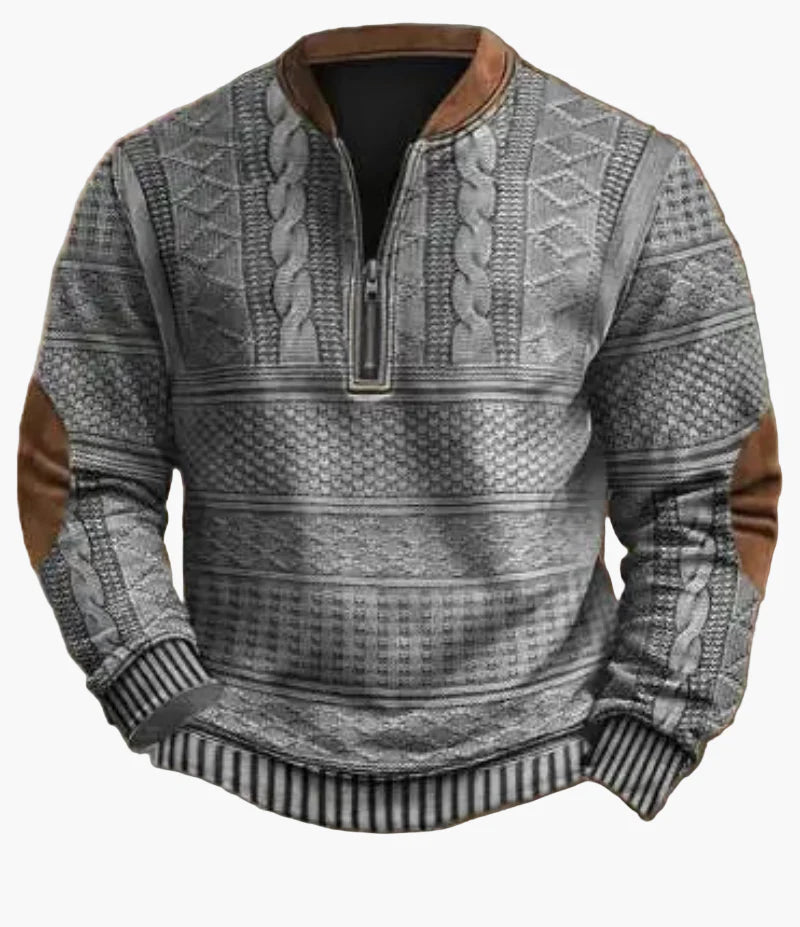 Pull-over homme à demi-fermeture éclair – Style maille pour l'automne et l'hiver