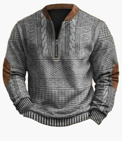 Pull-over homme à demi-fermeture éclair – Style maille pour l'automne et l'hiver