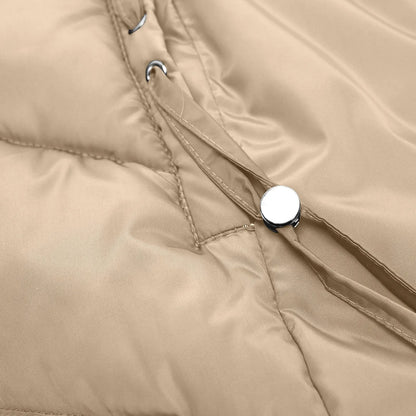 Abrigo de invierno largo acolchado para mujer con capucha – Parka outdoor cortavientos y cálido