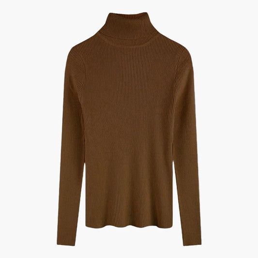 Damen Rollkragenpullover Gerippt Basic Langarm – Vielseitiger Herbst & Winter Look