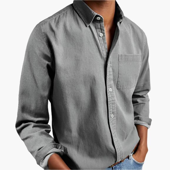 Herren Freizeithemd im Denim-Stil | Klassisches Button-Down für Alltag und Büro