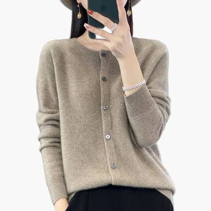 Damen Klassische Strickjacke Cardigan – Eleganter Alltags-Style für Büro & Freizeit