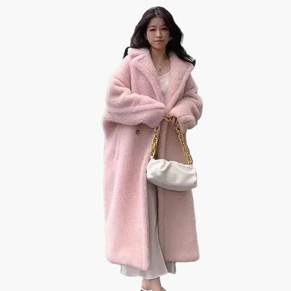 Damen Langer Teddy Mantel – Modischer Oversize Wintermantel für Alltag & Freizeit