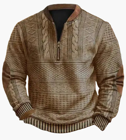 Pull-over homme à demi-fermeture éclair – Style maille pour l'automne et l'hiver