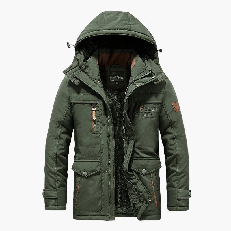 Herren Winterjacke Outdoor Parka – Warm Gefütterte Kapuzenjacke, Ideal für Freizeit, Wandern & Alltag