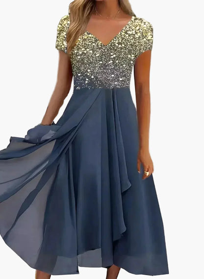 Robe de soirée élégante femme à motif floral, robe de fête moderne pour occasions spéciales