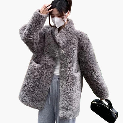 Giacca invernale oversize in teddy da donna – Calda e alla moda