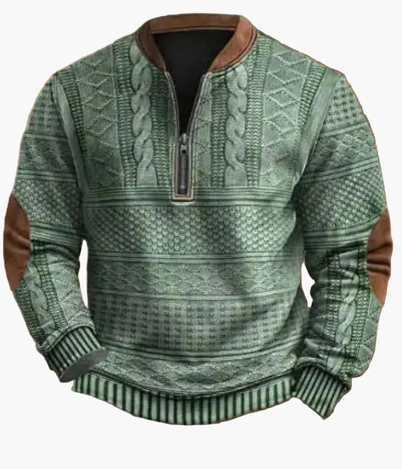 Pull-over homme à demi-fermeture éclair – Style maille pour l'automne et l'hiver