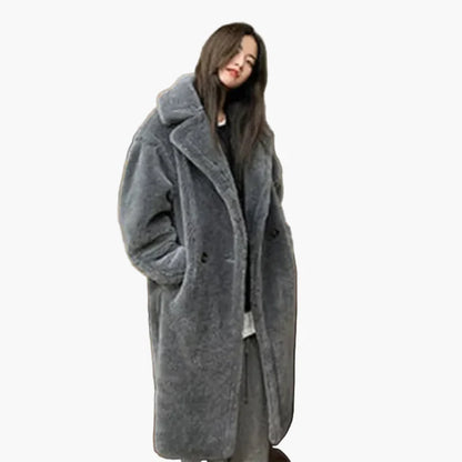 Damen Langer Teddy Mantel – Modischer Oversize Wintermantel für Alltag & Freizeit