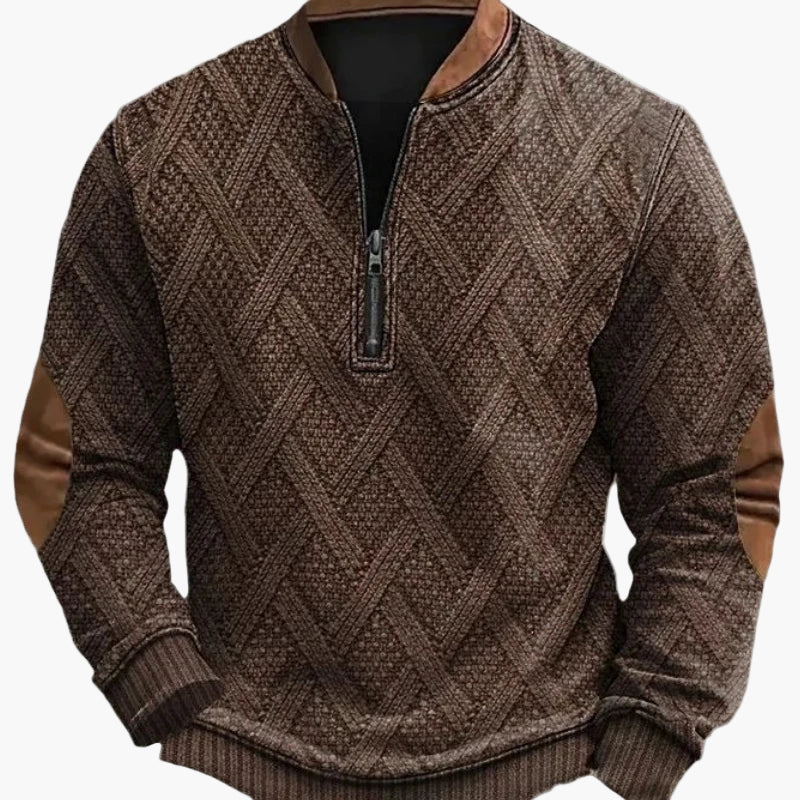 Pull-over homme à demi-fermeture éclair – Style maille pour l'automne et l'hiver