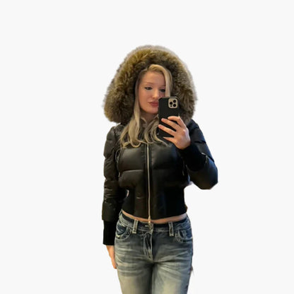 Damen Winter Steppjacke mit Kapuze – Modischer, warmer Mantel für Freizeit und Alltag