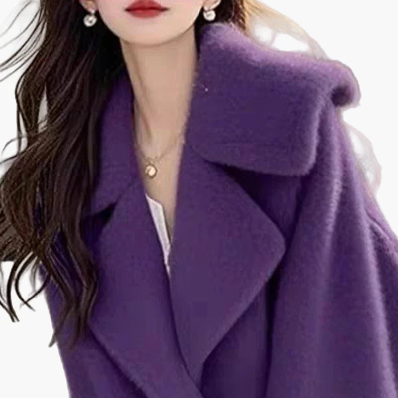 Damernas moderiktiga oversized kortjacka för höst och vinter – Elegant city-look