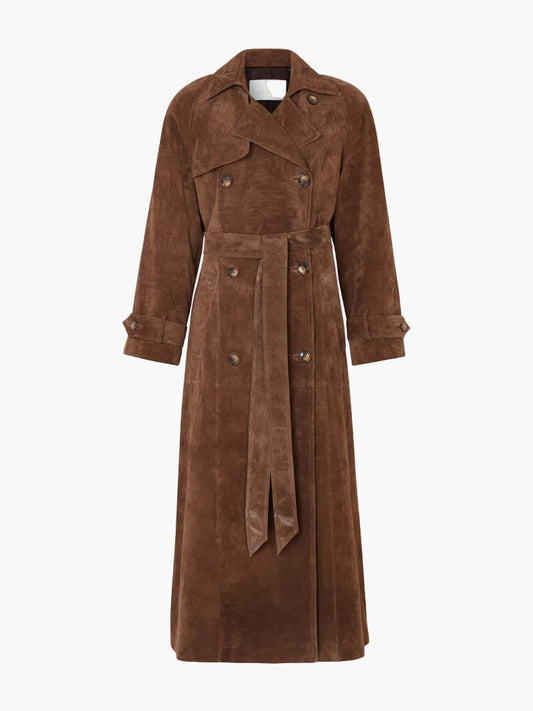 Damen Trenchcoat im Longline-Design – Eleganter Mantel für stilvolle Auftritte