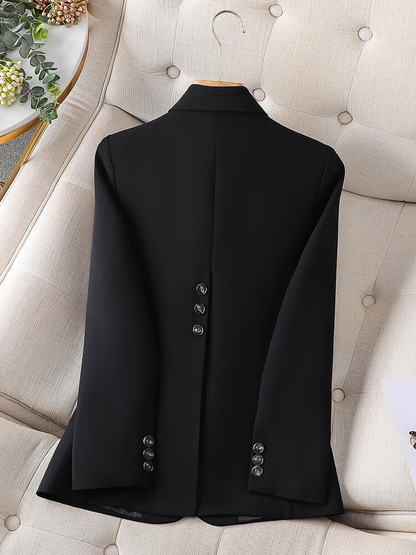 Damen Eleganter Blazer in Rosa – Slim Fit mit Reverskragen und Ein-Knopf-Verschluss