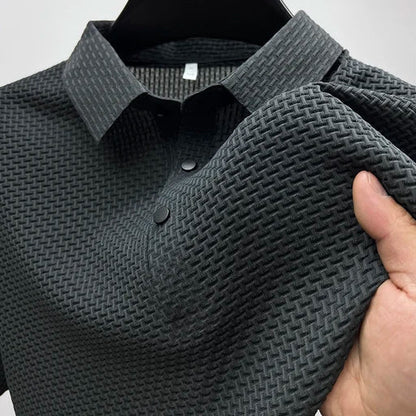 Polo à motif structuré pour hommes – Style décontracté élégant pour quotidien et business