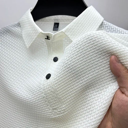 Polo à motif structuré pour hommes – Style décontracté élégant pour quotidien et business