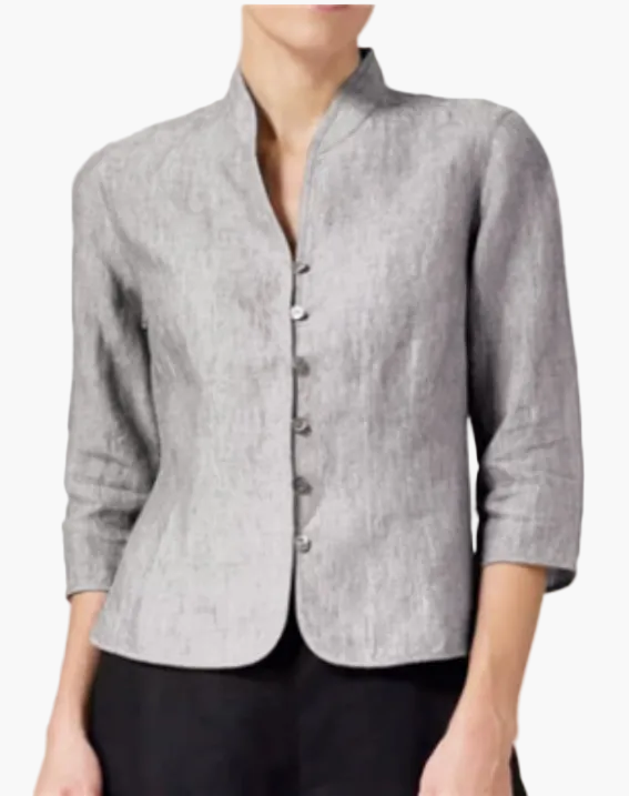 Dames blazer met opstaande kraag – Elegant business-top voor kantoor & dagelijks gebruik