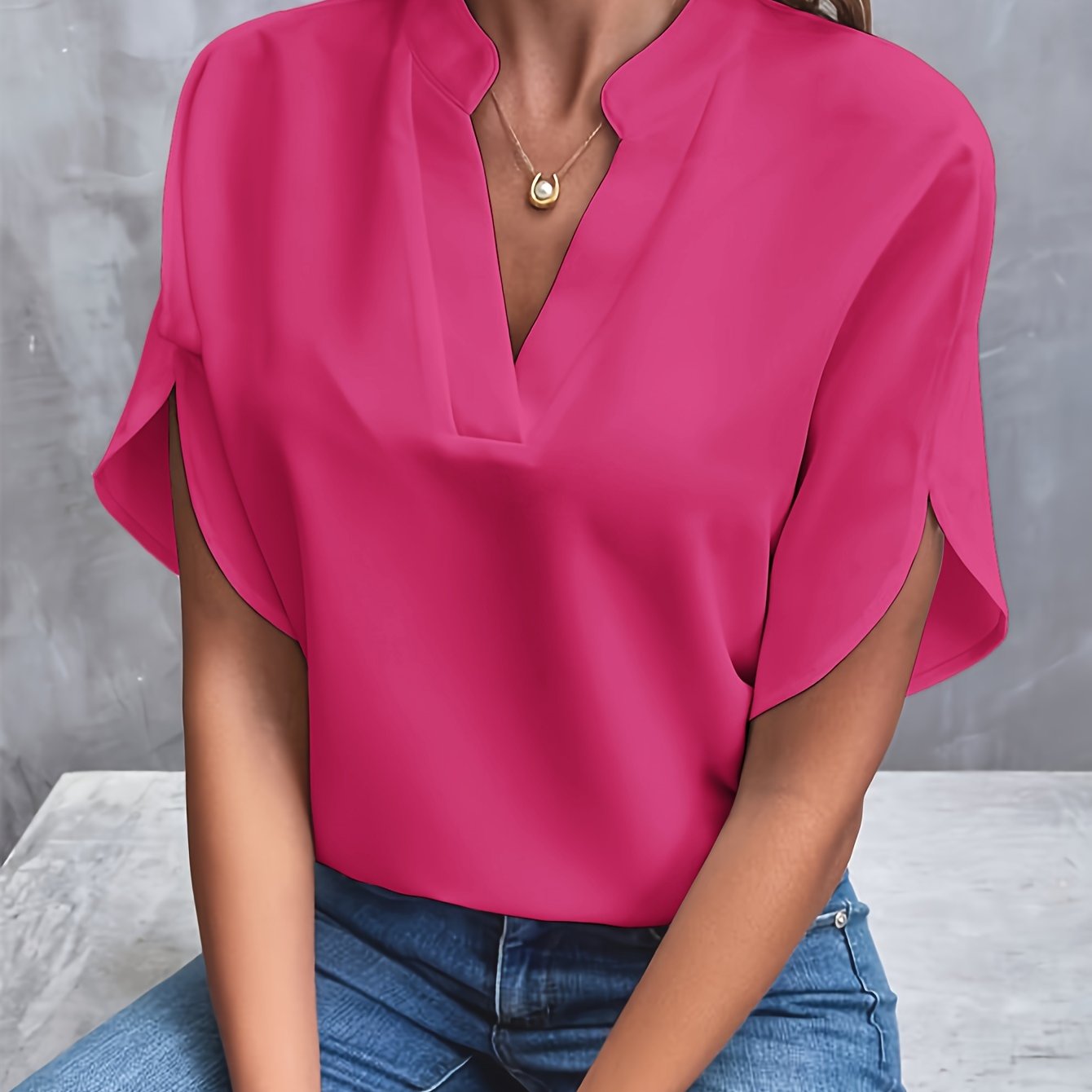 Damen Elegantes Blusenshirt mit Modernem Schnitt – Stilvolles Oberteil für Büro und Alltag