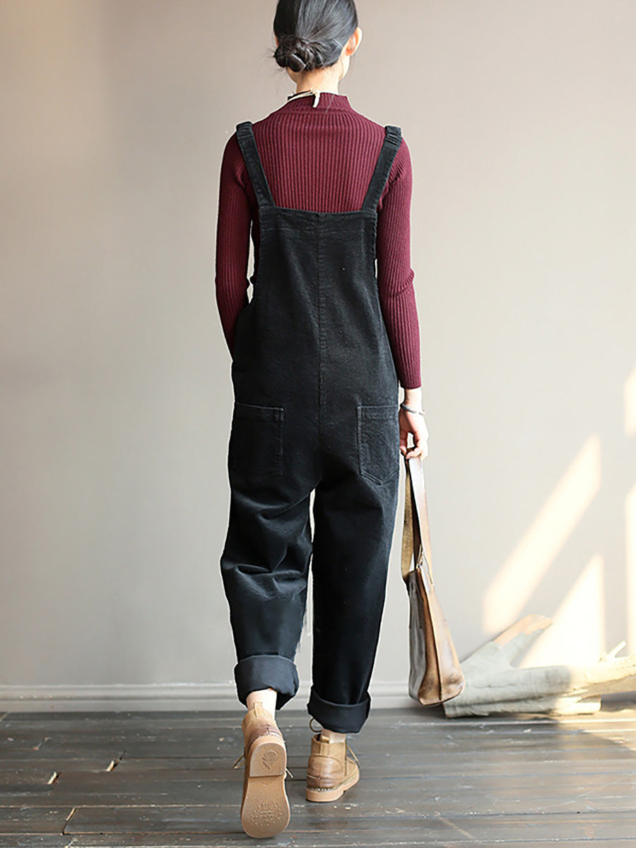 Mono retro casual para mujer con bolsillos para el día a día y tiempo libre