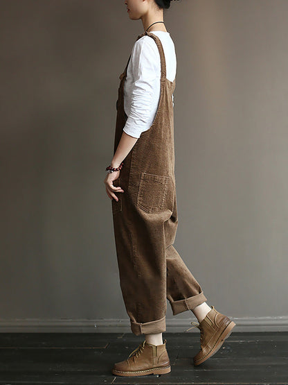 Mono retro casual para mujer con bolsillos para el día a día y tiempo libre