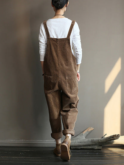 Mono retro casual para mujer con bolsillos para el día a día y tiempo libre