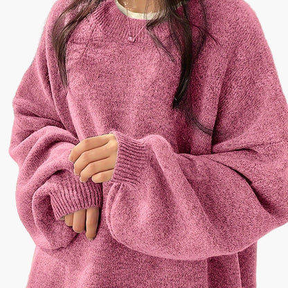Damen Oversize Pullover Lockerer Schnitt Gemütlicher Freizeit-Look