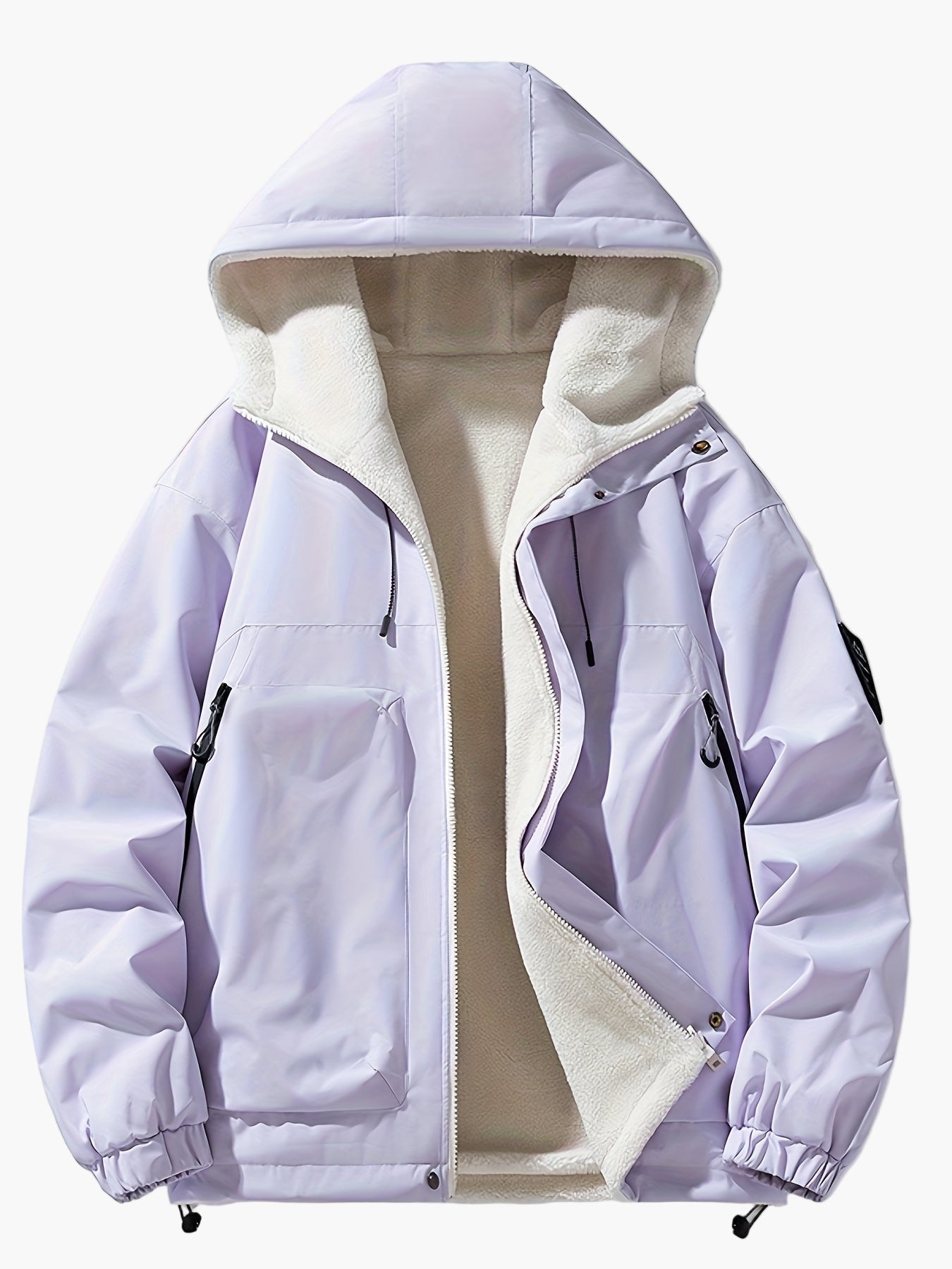 Herren Winterjacke mit Kapuze, Urban Streetwear, Casual Outdoorjacke, Warm Gefüttert