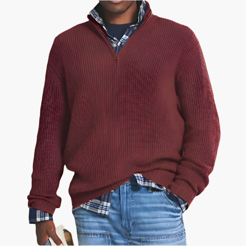 Herren Strickpullover mit Reißverschluss – Business Casual für Alltag & Büro