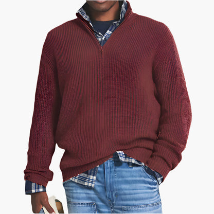 Herren Strickpullover mit Reißverschluss – Business Casual für Alltag & Büro