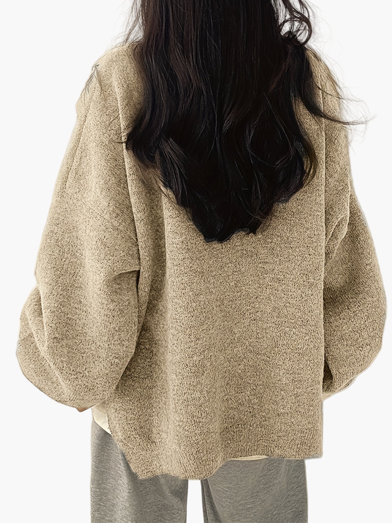 Damen Oversize Pullover Lockerer Schnitt Gemütlicher Freizeit-Look