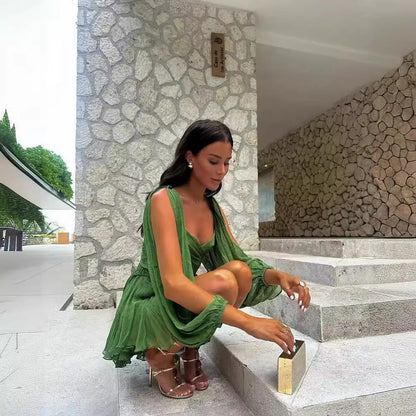 Betty – Vestito alla moda off-shoulder con maniche a lanterna