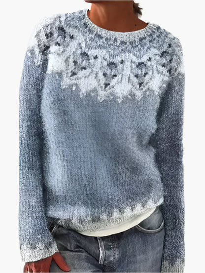Damen Retro Pullover mit Rundhalsausschnitt – Bequemer Strickpullover im Vintage-Stil für Herbst & Alltag