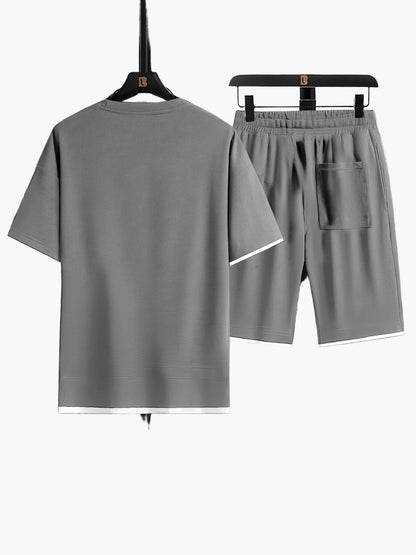 Herr Tvådelat fritidsset – Modernt T-shirt & shorts för vardag och lounge