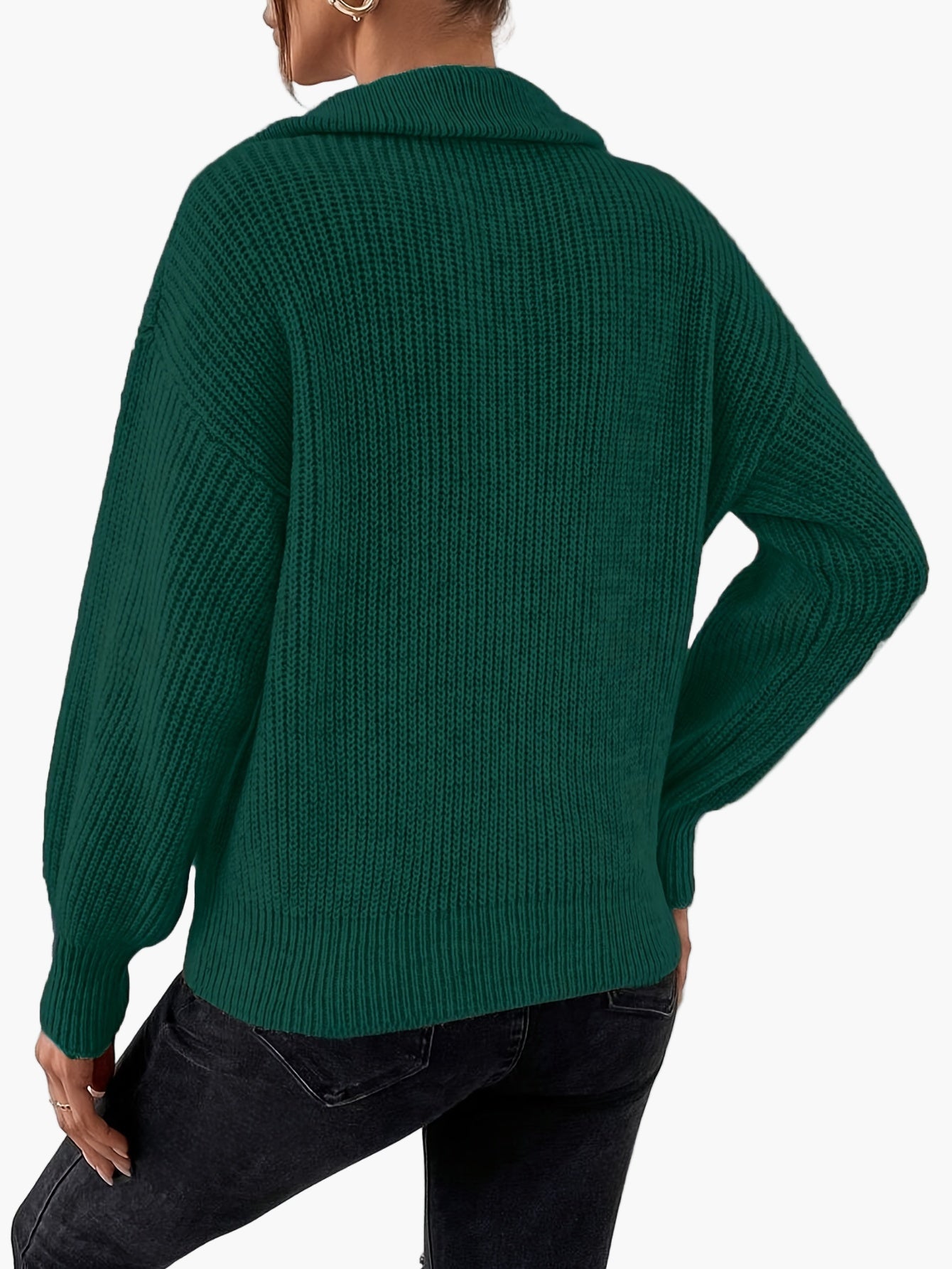 Damen Strickpullover mit Reißverschluss und lässigem Kragen – Modischer Freizeit-Look