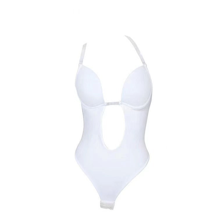 Damen Shapewear Body mit Push-Up Effekt und tiefem Ausschnitt – Figurformender Body, Rückenfrei, Unsichtbar unter Kleidung