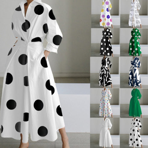 Angela – Langärmliges Blusenkleid mit elastischem Bund