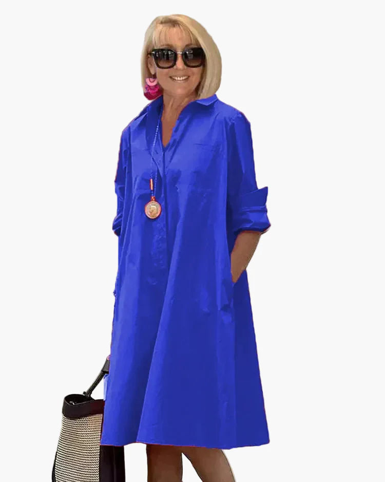 Dames Hemdblousejurk Elegant Los – Perfect voor Dagelijks Gebruik en Vakantie