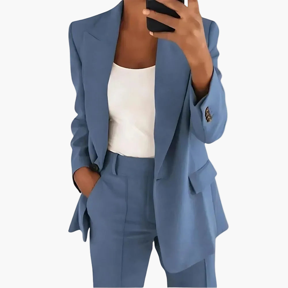 Dames businesspak set – Elegante blazer en broek outfit voor kantoor & dagelijks gebruik