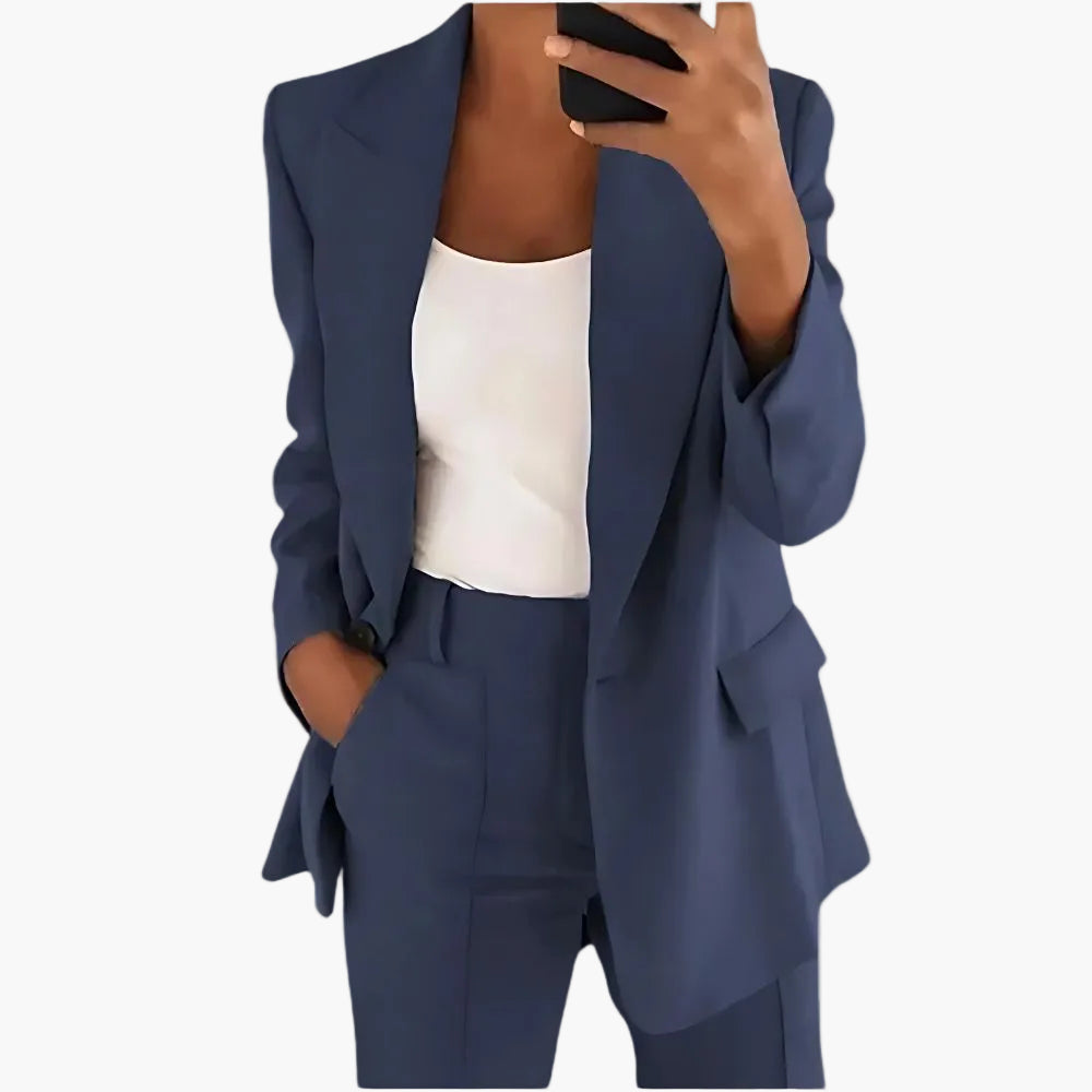 Dames businesspak set – Elegante blazer en broek outfit voor kantoor & dagelijks gebruik