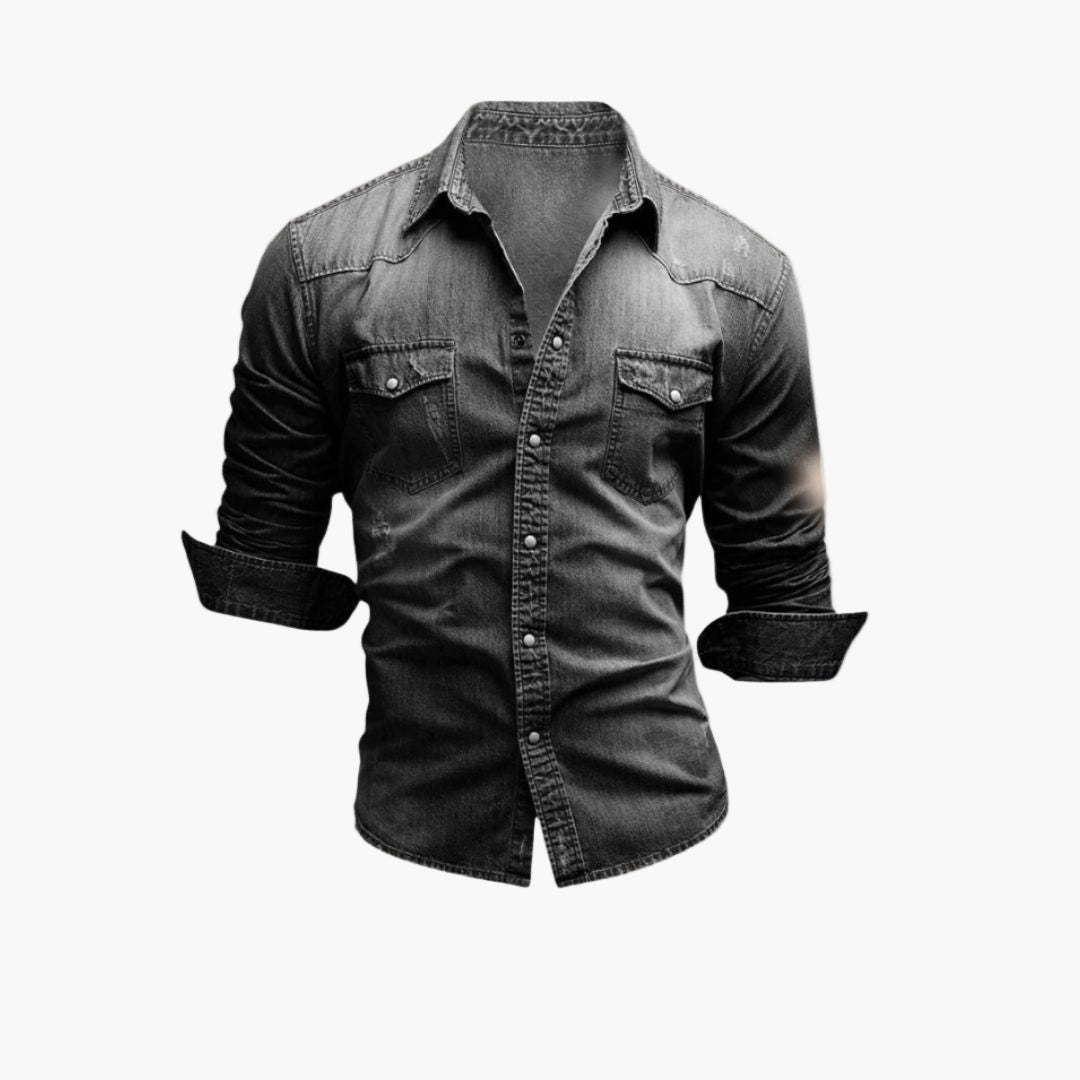 Camisa vaquera western de hombre con botones a presión – Estilo casual clásico