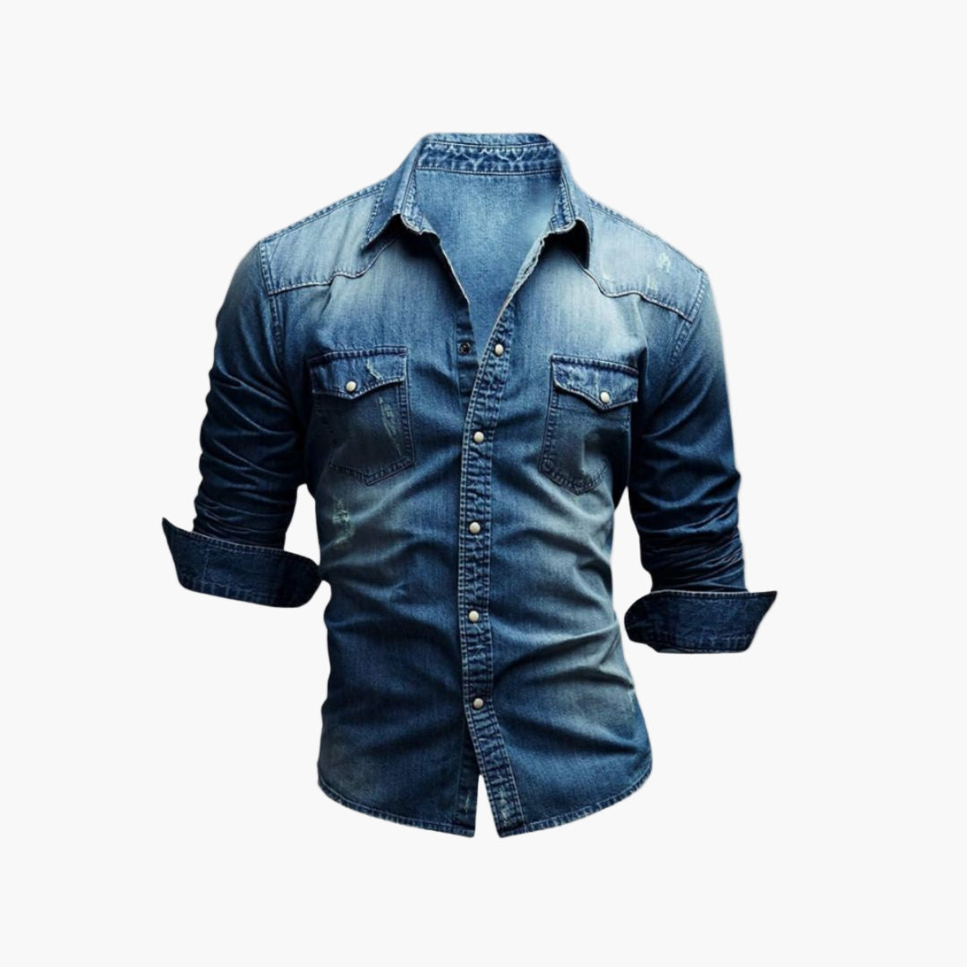 Camisa vaquera western de hombre con botones a presión – Estilo casual clásico