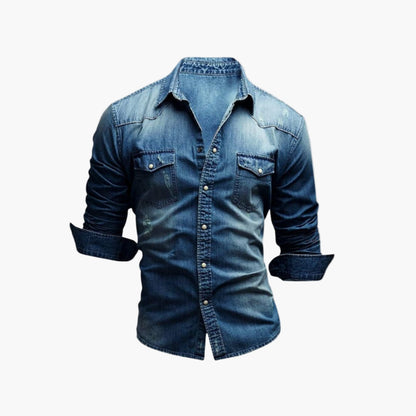 Camisa vaquera western de hombre con botones a presión – Estilo casual clásico