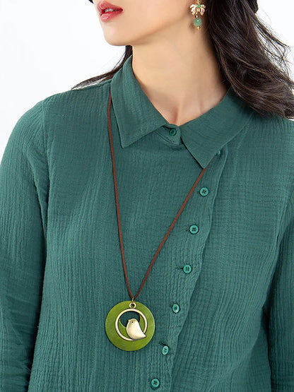 Unisex retro halsband med fågelberlock för fester och presenter