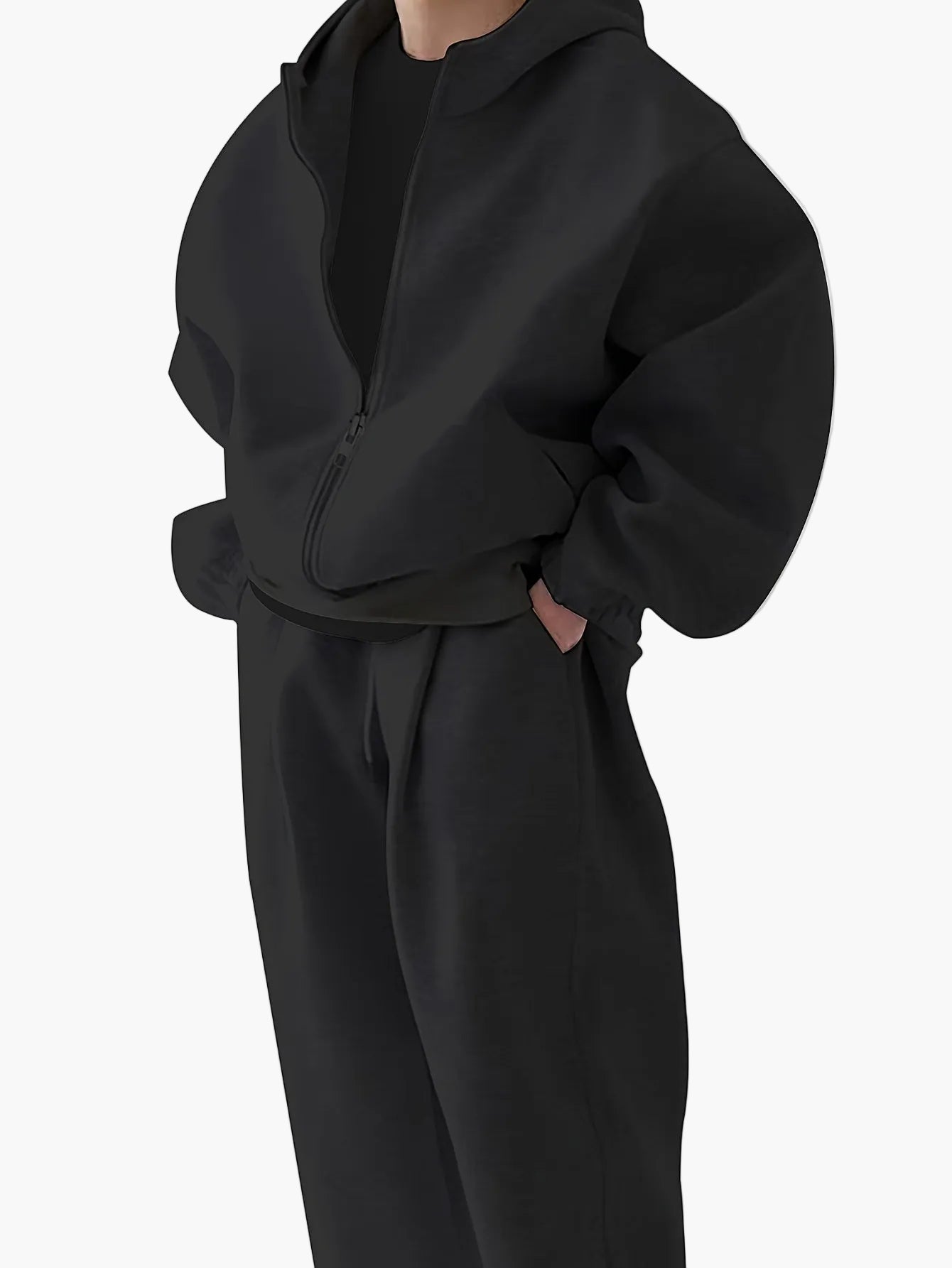 Heren Oversize Trainingspak Set met Capuchon, Sportieve Vrijetijdslook, Ideaal voor Herfst en Winter