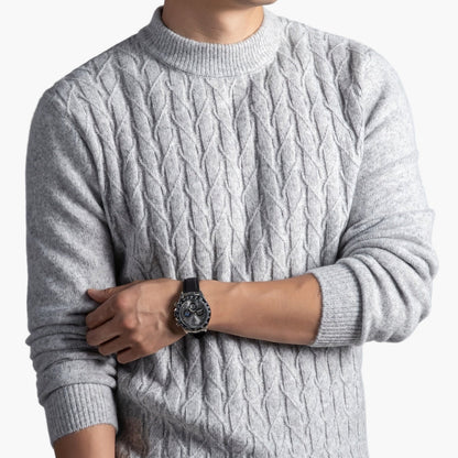 Herren Strickpullover im klassischen Zopfmuster – Eleganter Freizeit-Look für Herbst und Winter