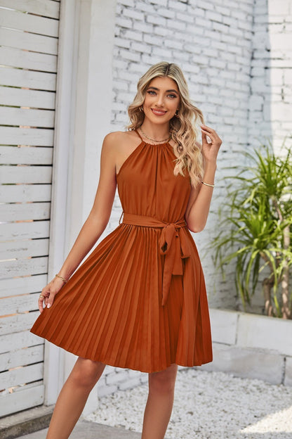 Amanda – Ärmelloses Sommerkleid mit Faltenrock für Damen