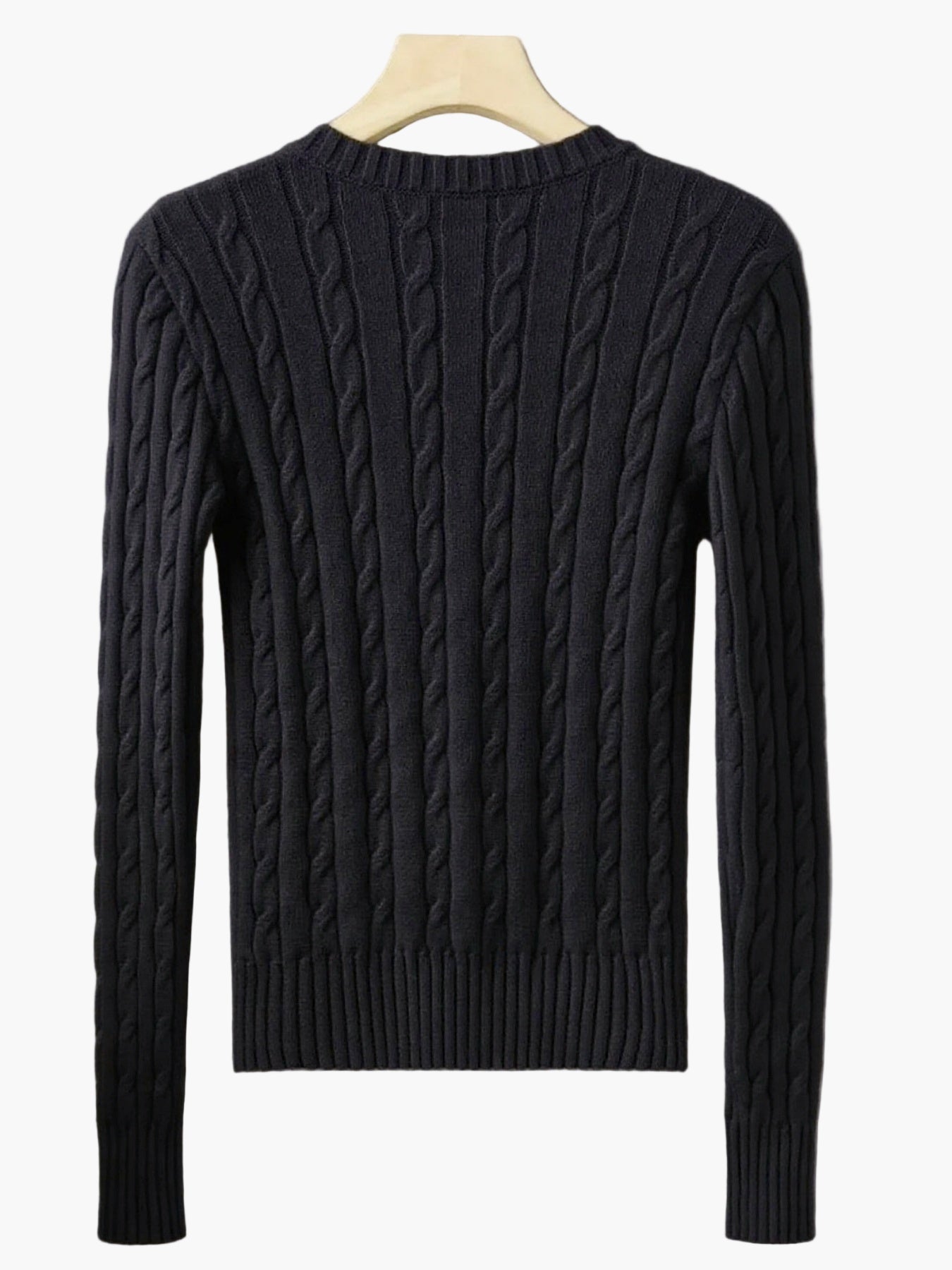 Damen Pullover im Zopfmuster mit V-Ausschnitt – Modischer Freizeit Strickpullover