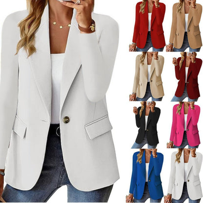 Damen Blazer Elegant Businessjacke – Klassischer Ein-Knopf Blazer für Büro & Alltag
