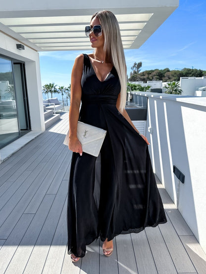 Mono para mujer de pierna ancha y escote en V – Elegante mono casual para el día a día y ocasiones especiales